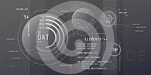 Composition of computer HUD interface with Coding.