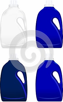 SET OF LAUNDRY DETERGENT BOTTLES. photo