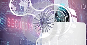 Composition of covid 19 virus cell and binary coding data processing over hacker using laptop