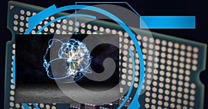 Composition of data processing and globe of connections over computer processor
