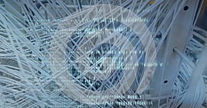 Composition of data processing over network of cables in computer server