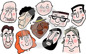 Composition of different cartoon faces