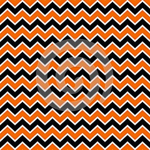 Orange and Black Chevron Seamless Pattern