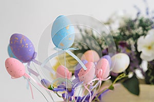 Composition of Easter eggs.  Wallpaper