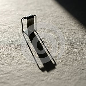 The composition emphasizes minimalism and contrast between light and shadow