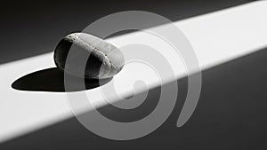 The composition emphasizes the stone s texture and the play of light and shadow