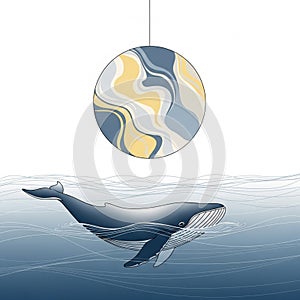 The composition evokes a sense of harmony between nature and abstract art