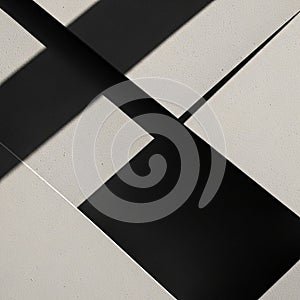 Composition featuring intersecting geometric shapes with a play of