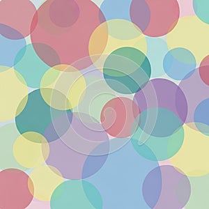 Composition featuring overlapping translucent circles of various sizes