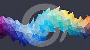 Composition featuring a twisting pattern of interconnected geometric