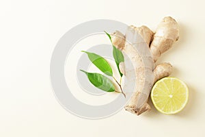 Composition of fresh ginger root with lime