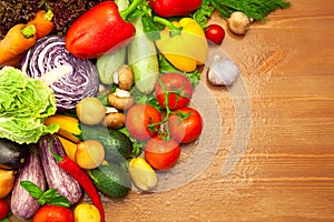 Composition of fresh Organic Vegetables