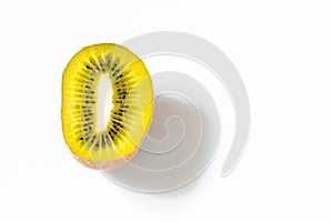 Composition with fruits: gold kiwi  on white background