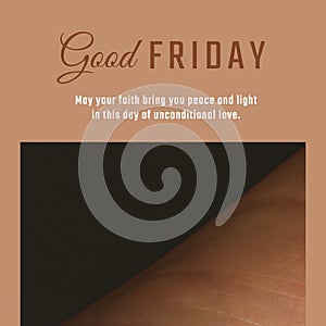 Composition of good friday text with texture on beige background