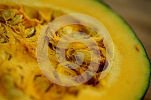 Composition with green hokkaido pumpkins