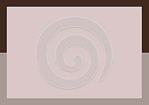 Composition of half grey half brown plain border frame with central rectangular pale brown space