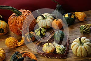 Composition with halloween pumpkins