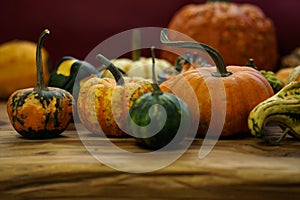 Composition with halloween pumpkins