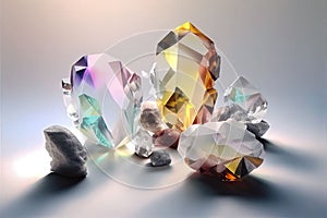 Composition of healing crystals, quartz and other mineral