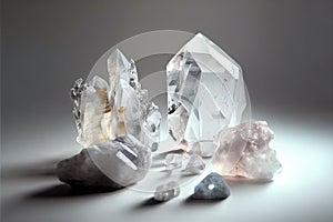 Composition of healing crystals, quartz and other minerals.