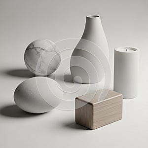 Composition highlights simplicity and monochromatic tones, emphasizing