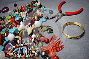 Composition of jewelry making supplies