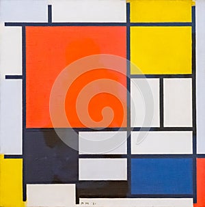 Composition with Large Red Plane, Yellow, Black, Grey and Blue, Piet Mondriaan