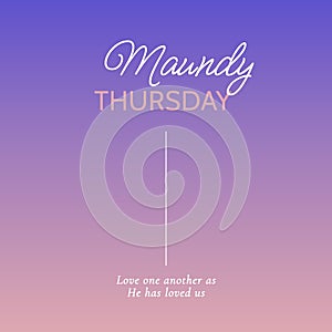 Composition of maundy thursday text on purple background