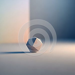 The composition is minimalistic focusing on the shape and light interplay