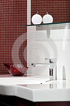 Composition in modern bathroom interior