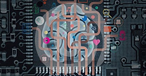 Composition of network of connections over human brain and computer processor