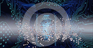 Composition of network of connections with over security key and computer circuit board