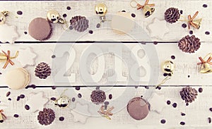 Composition with number 2018 as a symbol of the coming New Year