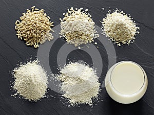 Composition with oats,gruel,bran,flour and milk