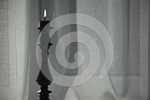 Candle light in the interior.