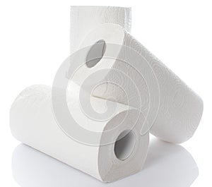 Composition with paper towel rolls