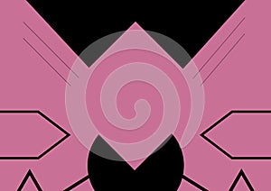 Composition of pink shapes icon on black background