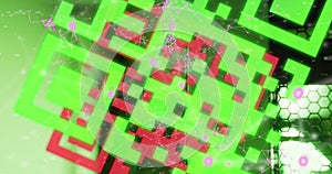 Composition of qr code and networks of connections over computer servers