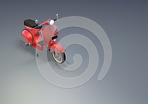 composition of red scooter