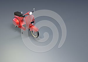 composition of an red scooter