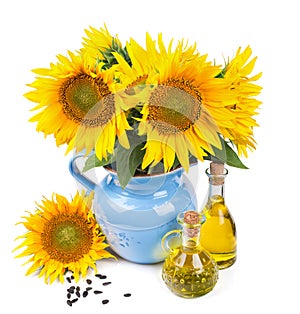 Composition with sunflowers and sunflower oil