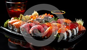 Composition sushi set. Japanese food