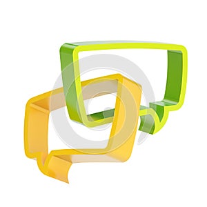 Composition of two text bubbles isolated