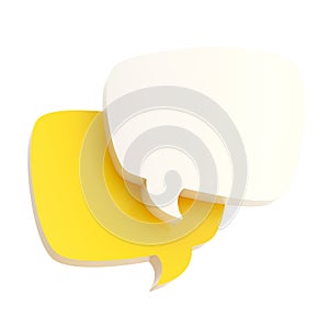 Composition of two text bubbles isolated