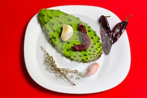 Composition of typical ingredients of Mexican gastronomy photo