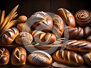 composition of various types of bread and buns