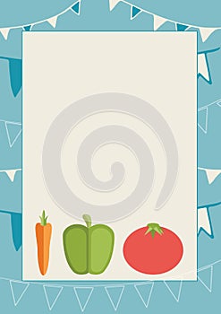 Composition of vegetables icon on blue background