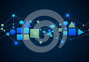 The composition visually represents connectivity and data flow