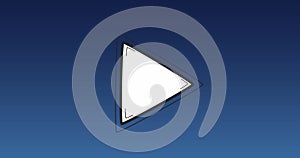 Composition of white play button on blue background