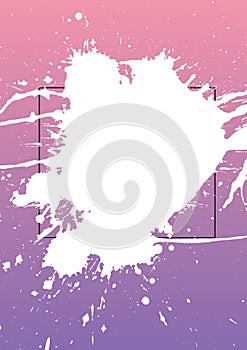 Composition of white splash icon on pink background